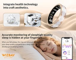 WizBay Premium Select® Bohemian Smart Ring - Champagne Yellow - Hartslag, Slaap en Zuurstofmeting - Activiteitstracker - Maat 8 — thumbnail 5