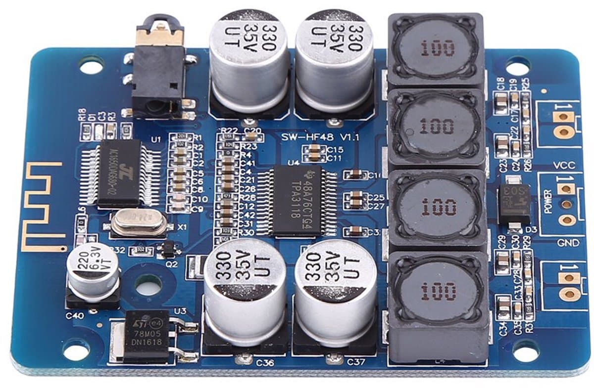 Digitale Audio Versterker Bord met Bluetooth - Stereo 2x30W — afbeelding 1