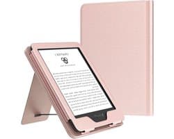 6 inch hoesje voor e-reader met automatische slaap-/wakefunctie, roze goud