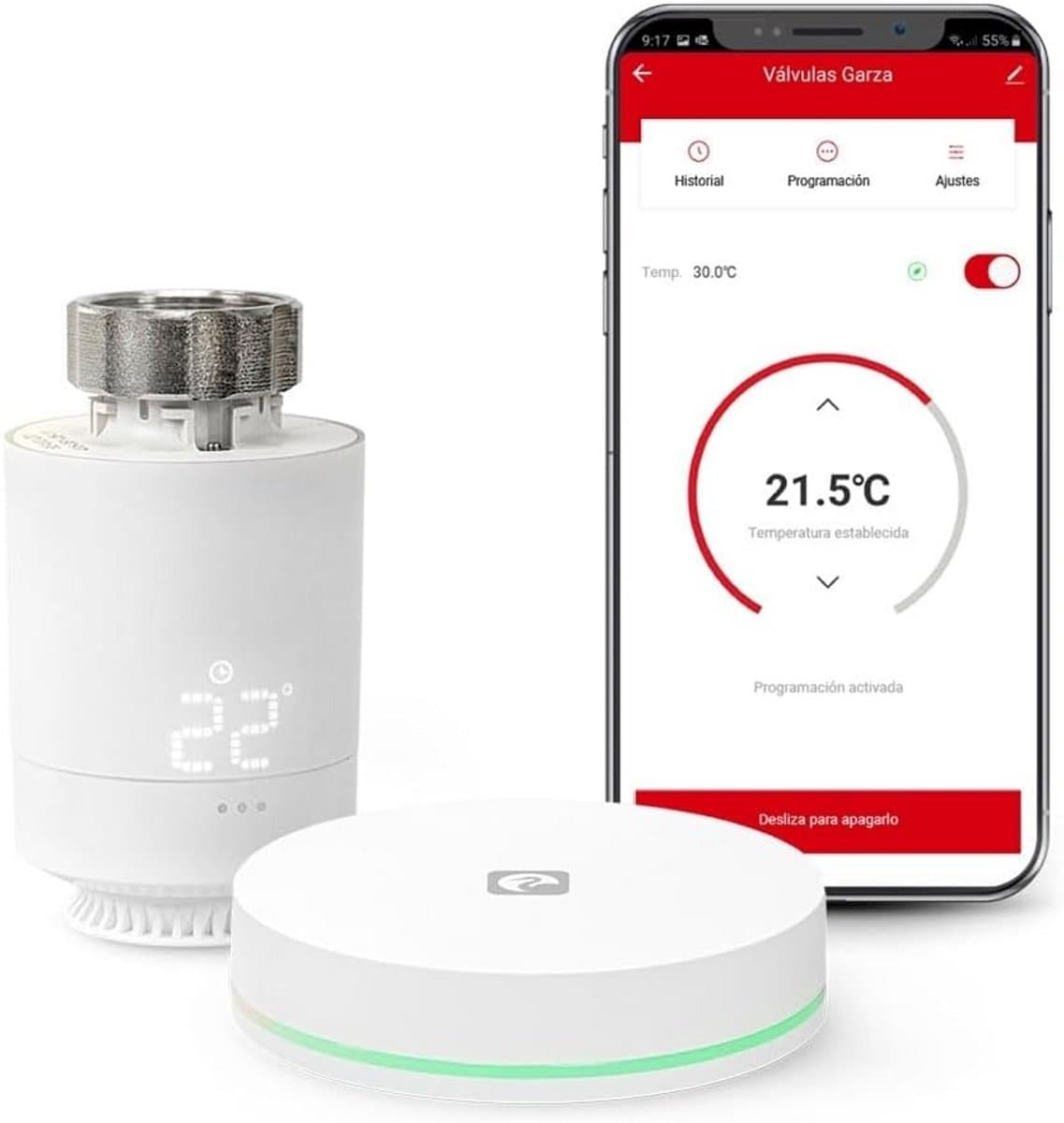Slimme slimme thermostaatkop voor radiatoren met Zigbee Bridge, app- en spraakbesturing — afbeelding 1