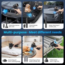 Stofzuiger - Handstofzuiger - Stofzuiger Draadloos - Usb Oplaadbare Draagbare Mini Stofzuiger - 15000 Pa - Lichtgewicht Handstofzuiger - Voor Auto, Toetsenbord, Huisdierhaar, Thuis, Kantoor - Zwart — thumbnail 4
