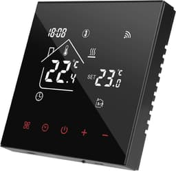 Slimme programmeerbare wifi-thermostaat voor ketelverwarming touchscreen zwart met Tuya APP & Smart Life - Beok TDR89B-WIFI-WPB — thumbnail 1