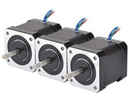 3 Stuks Nema 17 Stappenmotor Bipolair 59 Ncm 2A met Kabel en Connector voor 3D Printer en DIY CNC