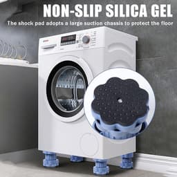 Wasmachine voetsteunen met anti-vibratie pads - Verstelbare hoogte wasmachine voetsteunen - Multifunctionele verstelbare standaard basis - Universele hoogte verhogende pads - 4-pack — thumbnail 3