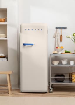 CREATE - Koelkast in retrostijl - Gebroken wit - Handvat Kobaltblauw - FRIDGE RETRO 281L — thumbnail 5