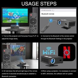 Mini Beamer - Film Projector met Bluetooth - Draagbare Beamer - 4K Kwaliteit — thumbnail 3
