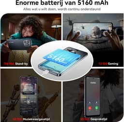 HOTWAV Note 13 Max mobiele telefoon senioren - Smartphone - 256GB - Zwart - mobiele telefoon zonder abonnement - 2 jaar garantie - Met Transparante Hoes - 4G Dual SIM — thumbnail 12