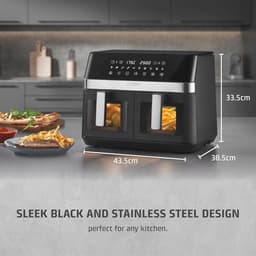 Dubbele Heteluchtfriteuse met 2 Kamers en 11 Liter Volume - Gezond en Versnel Koken — thumbnail 2