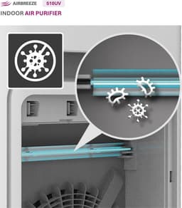 Laserliner AirBreeze 510UV - UV Luchtreiniger 510m³/h - HEPA 13 - Inactiveren virussen/ bacteriën - Fijnstof 99,997% - Bijzonder stil < 20 dB - Verduisterend display - Wit design — thumbnail 4