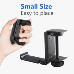 Opvouwbare aluminium hoofdtelefoon standaard met kabelclip en klem voor onder tafel — thumbnail 5