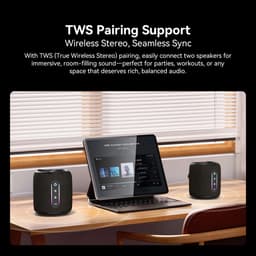 Blackview AuraBass 2 - Bluetooth luidspreker - Draagbare luidspreker - Draagbare Speaker met Bluetooth - Draadloze Muziek Box - 7 uur - True Wireless Stereo - BT 5.3 - Waterbestendig IPX7 - Zwart — thumbnail 3