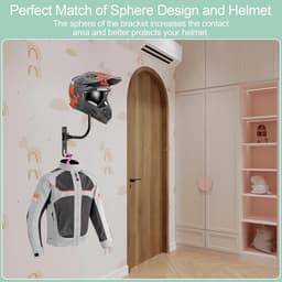 Motorhelm Houder Wandmontage - 3-in-1 Motorfiets Helmophangbeugel met 180° Rotatie — thumbnail 3