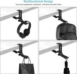 Roteerbare Dubbele Koptelefoonstandaard met Tafelklem voor Gaming Headsets — thumbnail 4