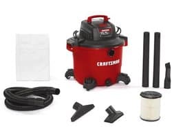 16-gallon nat-droog stofzuiger, 6,5 pk krachtige werkplaatsstofzuiger voor renovaties en thuisprojecten