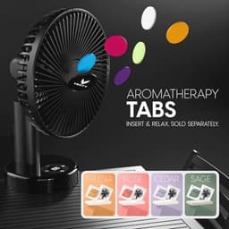 Draagbare Clipventilator - Oplaadbare 10 Uur Batterij - 360° Rotatie en 90° Kantelbaar - Voor Kinderwagen, Bureau of Nachtkastje - Met Aromatherapie en LED-Lamp — thumbnail 4