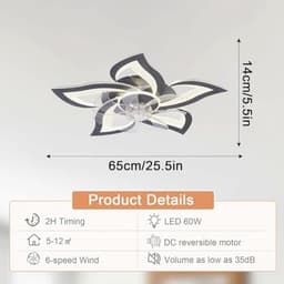 Moderne Plafondventilator met Licht en Afstandsbediening voor Slaapkamer en Woonkamer — thumbnail 1