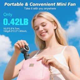 Draagbare Mini Handventilator met Oplaadbare Accu en LED-display - 5 Snelheden, Opvouwbare USB Ventilator voor Kantoor en Outdoor — thumbnail 2