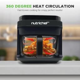 5.8 Quart Air Fryer met 8 Voorgeprogrammeerde Kookstanden en Transparante Frituurmand — thumbnail 3