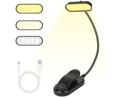 LED Clip-on Lezen Lamp met 3 Kleurinstellingen en Dimbare Helderheid
