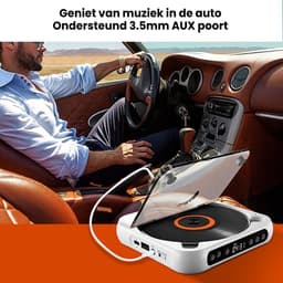 Somstyle Draagbare CD Speler met Bluetooth - EA100 - 3.5 MM Aux - Discman - CD / CD-R / CD-RW - MP3 - Wit — thumbnail 4