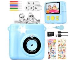 VH Supplies® Polaroid Camera - Polaroid Printer - Instant Camera - 1080P - 32 GB Geheugen - Blauw