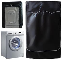 wasmachine hoes - voorlader drogerhoes - waterdicht - stofdicht - zonwerend - Geschikt voor opzet- en droogkasten buiten - geschikt voor de meeste wasmachines en drogers op de markt - 60x55x85 cm - zwart — thumbnail 1