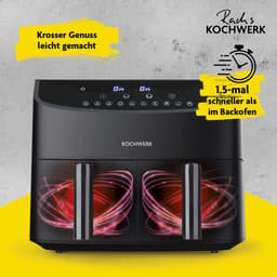 Rachs KOCHWERK heteluchtfriteuse dubbele mand 2x 3.5l - zwart | Airfryer Oven Heteluchtoven — thumbnail 3