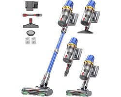 Accustofzuiger 58000Pa 650W – Draadloze Steelstofzuiger met LED-Touchscreen, Anti-Klit Vloerborstel, 6 Groene LED-Lampen, 80 min Gebruikstijd, Zelfstaand Design, 8-Laags HEPA-Filter, Ideaal voor Dierenharen & Tapijt/Harde Vloeren