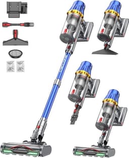 Accustofzuiger 58000Pa 650W – Draadloze Steelstofzuiger met LED-Touchscreen, Anti-Klit Vloerborstel, 6 Groene LED-Lampen, 80 min Gebruikstijd, Zelfstaand Design, 8-Laags HEPA-Filter, Ideaal voor Dierenharen & Tapijt/Harde Vloeren — thumbnail 1