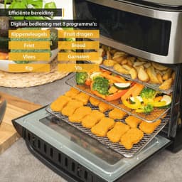 Airfryer Oven 13L met Digitale Besturing en Rotisserie | 8 Programma's | 1700W | Kookruimte met Binnenverlichting — thumbnail 5
