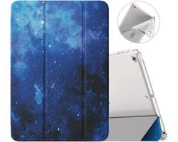 MoKo iPad 10.2 hoesje voor iPad 9e generatie 2021/iPad 8e generatie 2020/iPad 7e generatie 2019, zachte matte achterkant slanke hoes met standaard voor iPad 10.2 inch, automatisch waken/slapen, blauwe