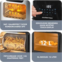 Digitale Heteluchtfriteuse XXL - 12L RVS Oven met Timer en Touchdisplay — thumbnail 5