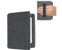 Flip Cover eReader Hoes Compatible met Kobo Aura Edition 1 - Met Handvat - Donkergrijs