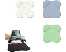 3 stuks hittebestendige mat - geschikt voor Ninja CRISPi Airfryer FN101EUGY - 27.2cm Antislipmat - Lichtgroen & lichtblauw & gebroken wit - Warmte-isolerende mat