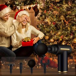 Massage Gun - Massage Apparaat - Massagegun - 3200 RPM - 4 Siliconen Massagekoppen - 6 Snelheidsinstellingen en Een USB-C-oplaadpoort - Massage Pistool - Zwart — thumbnail 3