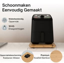 Ibyx Bamboe Schuifplank - Krasvrije Onderzetter met Wieltjes voor Koffiezetapparaat, Airfryer & Espressomachine - Keuken Organizer — thumbnail 7