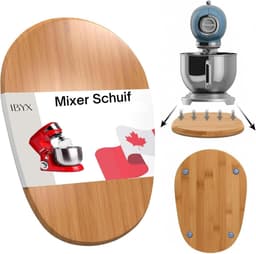 Ibyx Bamboe Schuifplank - Krasvrije Onderzetter met Wieltjes voor Koffiezetapparaat, Airfryer & Espressomachine - Keuken Organizer — thumbnail 1