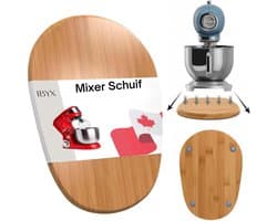 Ibyx Bamboe Schuifplank - Krasvrije Onderzetter met Wieltjes voor Koffiezetapparaat, Airfryer & Espressomachine - Keuken Organizer