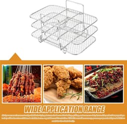 Airfryer accessoires, 3 etages heteluchtfriteuse, Grillrooster voor Ninja Foodi Dual Zone AF300EU/ AF400EU, Air Fryer Rack multifunctioneel, heteluchtfriteuse accessoires — thumbnail 4