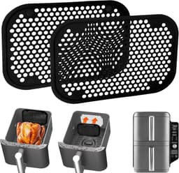 2pcs Anti-Splash Grate for Air Fryer Ninja Dual Stack Xl Sl400Eu and Sl300Eu, Silicone Grate Anti-Splashing Accessories for Airfryer Ninja Dual Stack Xl Sl400Eu and Sl300Eu — thumbnail 1