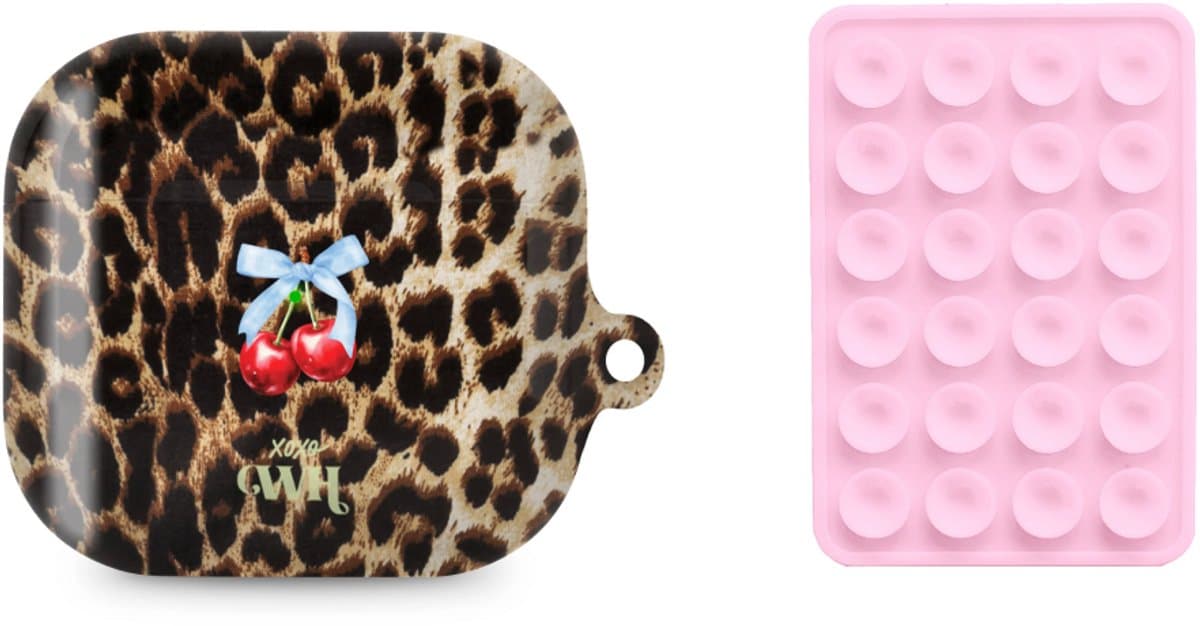 xoxo Wildhearts AirPods hoesje Berry Wild + Telefoonsticker Stick On Me Square Lichtroze – geschikt voor AirPods 4 — afbeelding 1