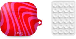 xoxo Wildhearts AirPods hoesje Berry Much Rood & Roze + Telefoonsticker Stick On Me Square Wit – geschikt voor AirPods 4 — thumbnail 1