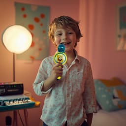 Sponge Bob - draadloze karaoke microfoon voor kinderen - oplichtend LED display - speaker - met stemeffecten — thumbnail 3
