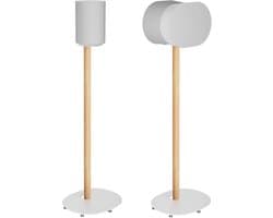 Luidsprekerstandaards voor Sonos Era 300 en 100 - Vloerstandaard met Kabelbeheer en Houten Bevestiging