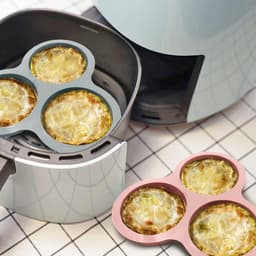 Set van 3 stuks - Airfryer-eivorm - Antiaanbak siliconen mini-cakevorm - Ronde muffinvorm van 10 cm - Herbruikbare cakevorm - Gemakkelijk schoon te maken pan - Perfect voor ontbijtsandwiches, eierpannenkoeken en crêpes — thumbnail 7