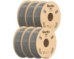 PETG Filament 1,75mm 6kg voor 3D-printer - Nauwkeurige Maat van ±0,03mm - Grijs