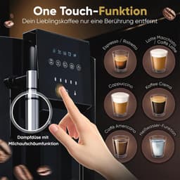 Volautomatische koffiemachine met melkopschuimer en conische koffiemolen | 1,8 liter waterreservoir | Voorverwarmfunctie | Touch display — thumbnail 4