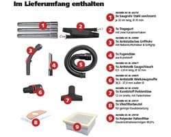 Draadloze nat-/droogzuiger 18V Accu Stofzuiger met praktische draagriem en flexibel gebruik