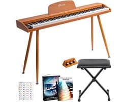 Finesse Digitale Piano - 88 Gewogen Toetsen - met Pedalen & Kruk - Keyboard Piano - Elektrische Piano - Volwassene & Kind