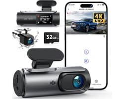 RVV® Dashcam Voor en Achter - Autocamera - Dashcamera - Nachtzicht - Zwart- 8cm x 4cm x5cm